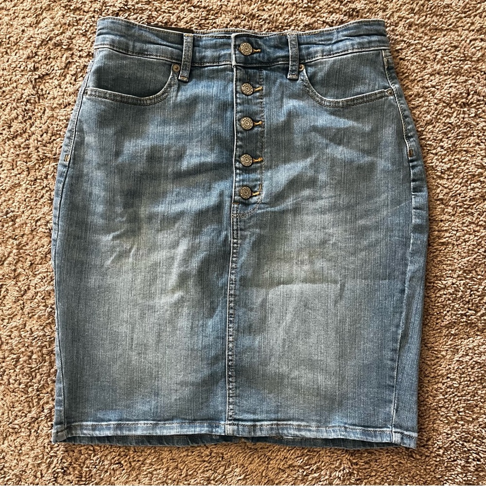 Banana Republic Blue Pencil Skirt Knee-Length Casual